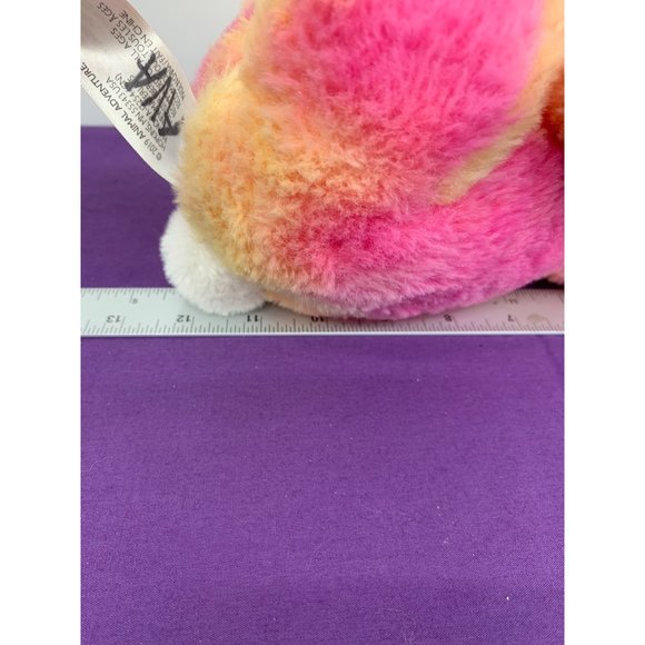 2019 Animal Adventures Bunny Tie-dyed Pastel Pink Accents, 11 Inch Sitting Child - Picture 8 of 10